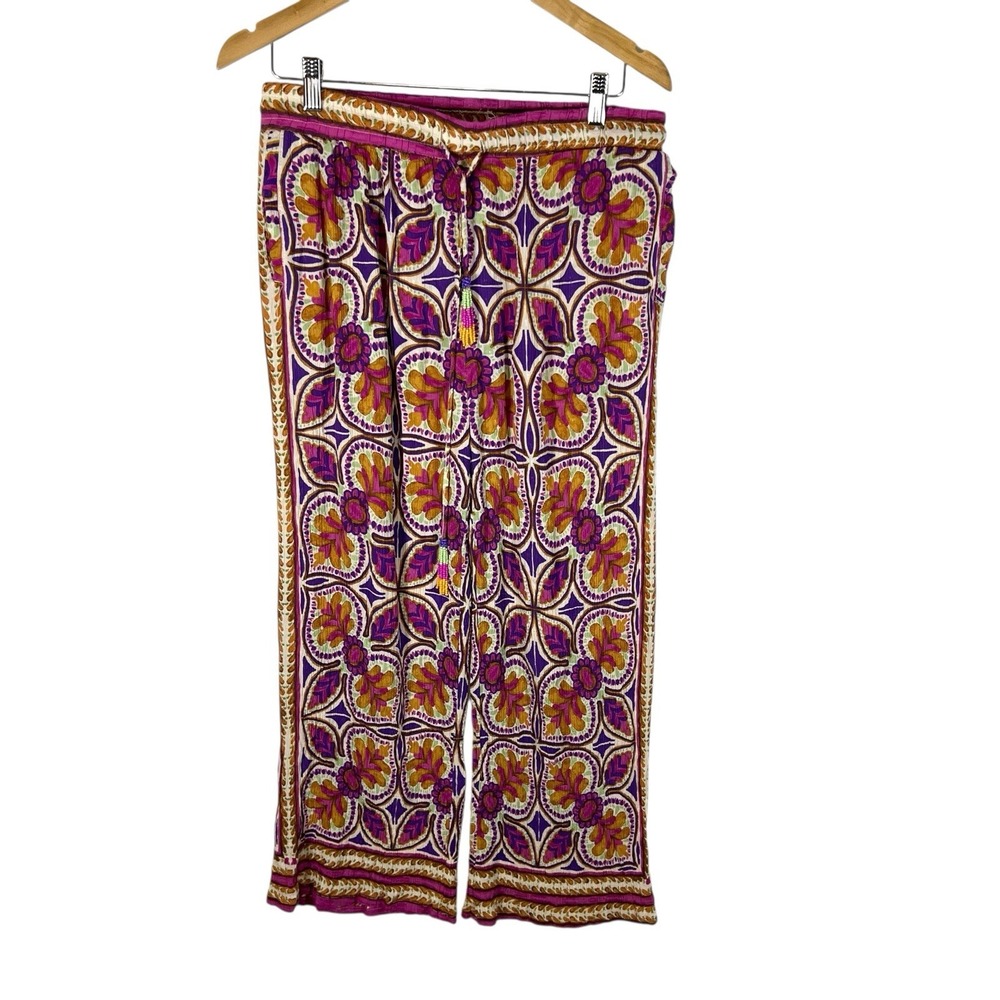 Emerson Rose‎ Women Multicolor Casual Pants Size M Boho Beaded Retro Casual